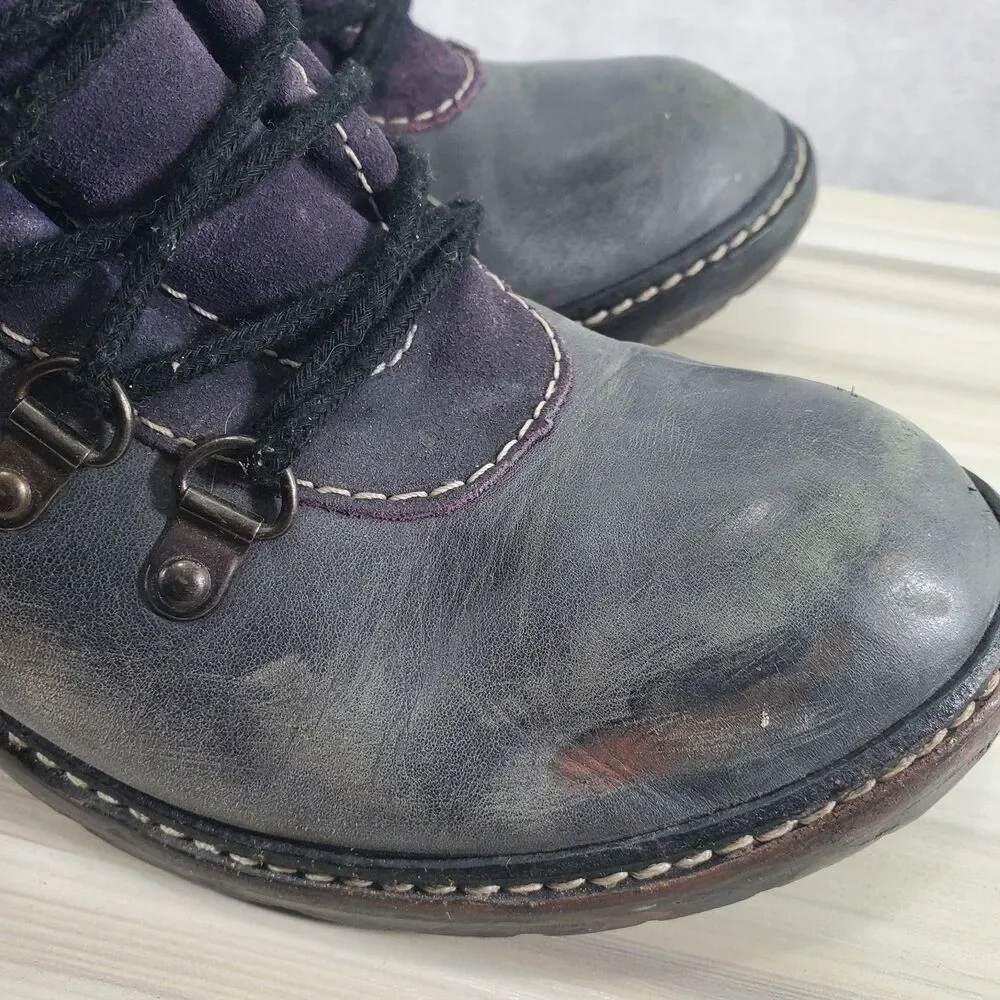 Sz 8.5 Vintage Skechers 90s Chunky Heel Lagenlook Artsy Grey Purple Y2K Booties